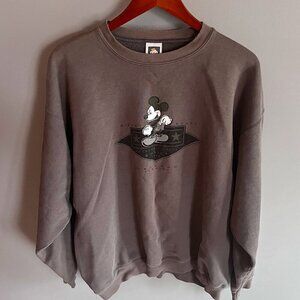 Disney Mickey Crewneck Vintage 90's Y2K Made in USA Size XL Orlando Florida grey